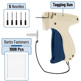 Mr. Pen- Tagging Gun with Case, 5 Needles, 1008 pcs 2" Barbs Fasteners, Cream & Navy Blue, Tagging Gun for Clothing Tag Gun for Clothes Tag Gun, Price Tag Gun, Pricing Gun, Tag Attacher Guns
