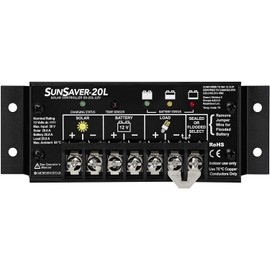 Morningstar SunSaver 20A PWM Solar Charge Controller 12V Batteries LVD, Solar Panel Controller Battery Controller Solar Controller 12V, Lowest Fail Rate Charge Controllers for Solar Panels