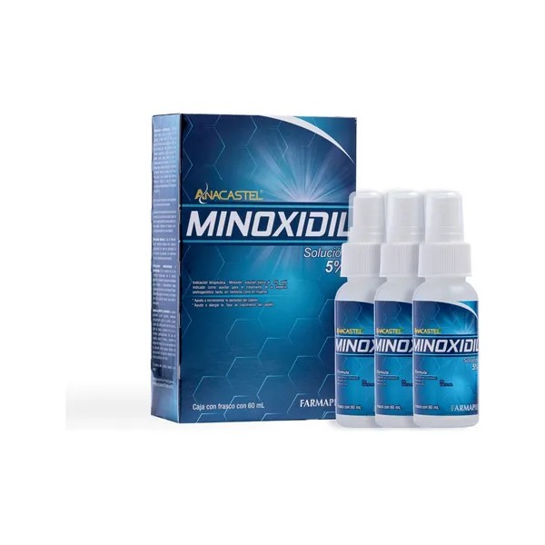 3 Piezas De Minoxidil 5% Anacastel