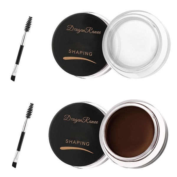 Pack of 2 Eyebrow Pomade, Eyebrow Styling Cream Transparent and