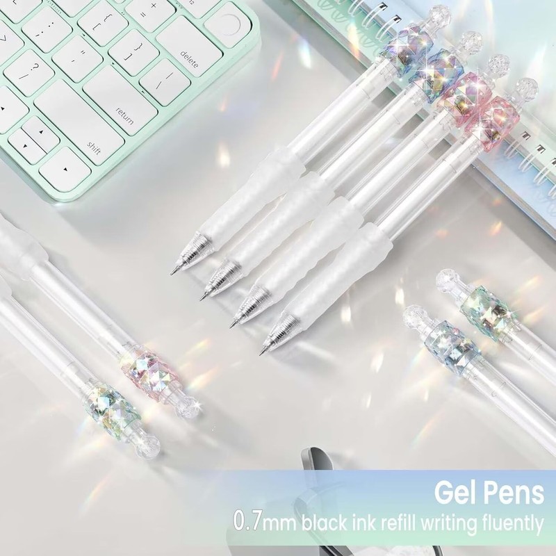JIMMIDDA 8 Pcs Gel Pens with Black Ink, 0.7mm Fidget