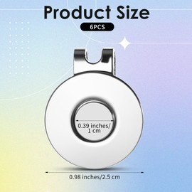 YBEATY 6 Pcs Golf Hat Clips Magnetic Ball Marker Holders Ball Markers Caps Professional Training Aids Accessories for Golf Hats Caps Pants Gloves Bags (Ball Marker Not Included)