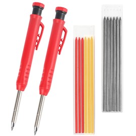WANGCL Carpenter Pencil Set Mechanical Pencil Construction Pencils Marker Marking Tool With 2 Boxes of Spare Refills Perfect for Deep Hole Marking for Woodworking