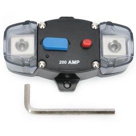 200A 12-48 Volt DC Self Recovery Circuit Breaker with Manual Reset Button for Buses RVs Ships Horns Trucks Caravans Tractors Loudspeakers (200Amp)