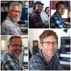 MEETSUN 5Pack Reading Glasses for Men Blue Light Blocking Readers Glasses Spring Hinge Metal Half Frame Anti Glare Filter (5Pcs-Black-250)