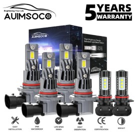 AUIMSOCO For Toyota Highlander 2004-2007 6500K LED Headlights Fog Light Bulbs Combo Kit