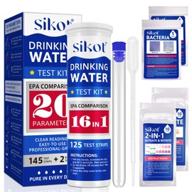 Generic 20 in 1 Water Testing Kits for Drinking Water, Quick & Accurate Hard Water Test Kit for Home Tap, Well and Pool, 145pcs Water Test Strips with Lead Test Kit