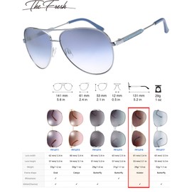 The Fresh Classic Crystal Elegant Women Beauty Design Sunglasses Gift Box (L161-Silver, Blue Gradient)