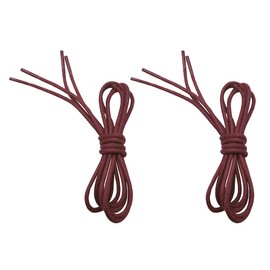 VSUDO Waxed Round 47" Burgundy Dress Shoe Laces for Men, 1/8" Thin Formal Business Oxford Shoe Strings, Dark Red Dress Shoelaces for Men (2 Pairs-Burgundy Red-120CM)