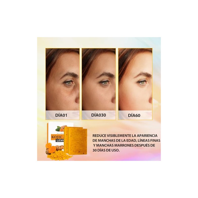 2PCS Jabón Turmeric Soap, Jabón De Ácido Kójico De Cúrcuma
