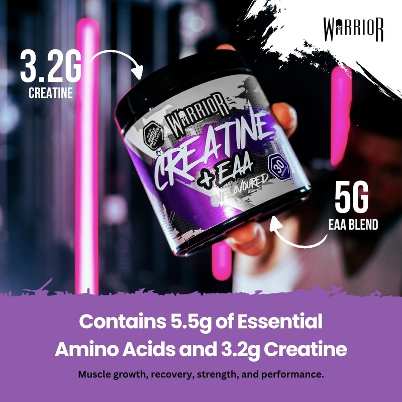 Warrior Creatine Monohydrate Plus EAA – 30 Servings Muscle Recovery