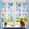 38 Animal Window Stickers, Cute Elephant, Monkey, Bird Window Stickers,