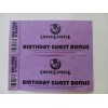 Chuck E Cheese's BIRTHDAY GUEST BONUS COLLECTOR MONEY 100 E-TICKETS