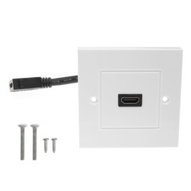 ECSiNG 1 Set Single Port HDMI Wall Plate Panel Decorative Face Cover Mount Panel Female to Female HDMI Cable Coupler for Home Office 8.6x8.6cm