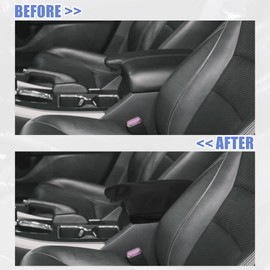 X AUTOHAUX Black PU Leather Car Center Console Lid Armrest Protector Cover Pad Replacement for Honda 9th Accord 2013-2017 Black Stitches