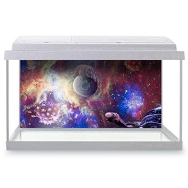 Aquarium Fish Tank Background 90x45 cm - Microscopic World Germs Bacteria Virus Static Cling Vinyl Vivarium Terrarium External Application #51445