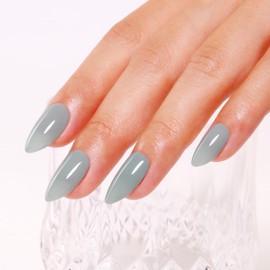 Imtiti Jelly Gel Nail Polish, 15ML Milky Green Sheer Jelly Gel Polish Soak Off LED UV Nail Gel Polish Green Translucent Gel Nail Polish Nail Starter Manicure Salon Nail Kit