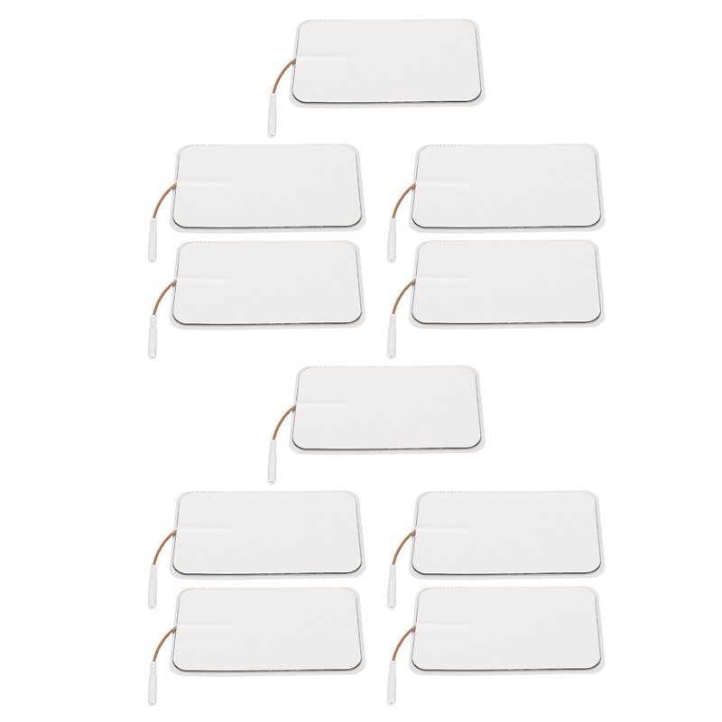 10Pcs TENS Unit Replacement Pads Rectangular Reusable Electrode Patches for