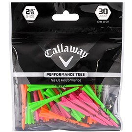 Callaway 070021500081 Performance Golf Tees Plastic Tees 2.8 inches (70 mm), Pack of 30, Neon Mix