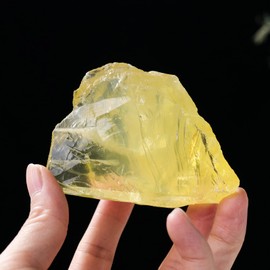 Apengshi 1pcs Citrine Raw Crystal 0.44-0.55lb Natural Crystal Healing Stones Rough Crystal Gemstones for Tumbling, Polishing, Home Decoration, Fish Tank Decoration DIY, Wicca Therapy