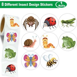 Hohamn 600 Pcs Insect Stickers for Kids -8 Styles Cartoon Insect Butterflies Bees Stickers for Boys Girls Birthday Party Supplies