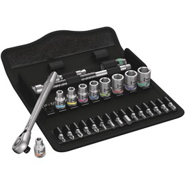 Wera 05004021001 | Zyklop Metal Ratchet Set, 8100 SA 11, Lever Type, 1/4" Drive, 28-Piece Set