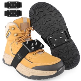 SHEEFLY Crampons,Upgraded Mid-Sole Microspikes-Easily Rotate Ice Grips for Shoes and Boots with Adjustable Straps,Snow Grips Ice Traction Cleat for Women Men Kids Perfect for Walking Indoor/Outdoor