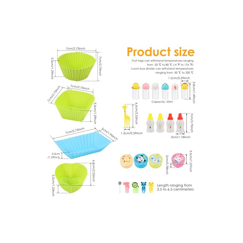 105 piezas de accesorios para cajas de comida para niños,