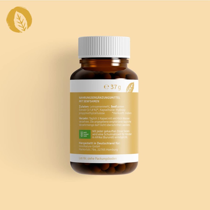 Natural Selenium Capsules from Mustard Seeds, 1 Capsule Daily, 180