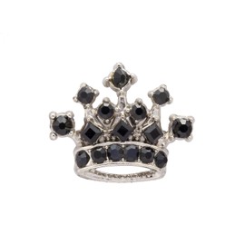 Knighthood Brooch Lapel Pin for Men Royal Crown Crystal Lapel Pin Badge Coat Suit Wedding Gift Party Shirt Collar Accessories Black & Silver