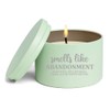 Scented Candle Gift 8oz with Lid Smells Like Abandonment Funny