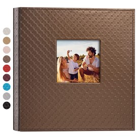 Mublalbum Leather Photo Album 4x6 600 Photos Large Capacity Picture Book with Horizontal and Vertical Pockets for Baby Wedding Anniversary and Family (Brown)
