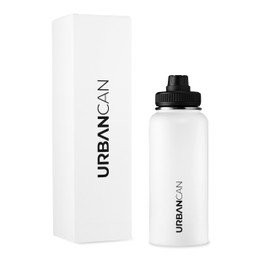 URBANCAN 32 oz Insulated Water Bottle with Straw, Chug & Cap Lids - Drink In Style with Stainless Steel Water Bottles for Sports, Gym & Travel - Premium Double Walled Thermos Flask - Fresh 90