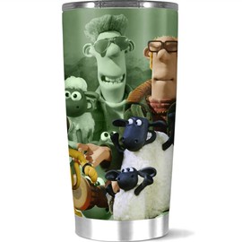 Tumbler Stainless Steel Insulated 20 oz shaun Tea the Hot sheep Iced Coffee Wine Cold Water Botter Gifts for Family and Friends