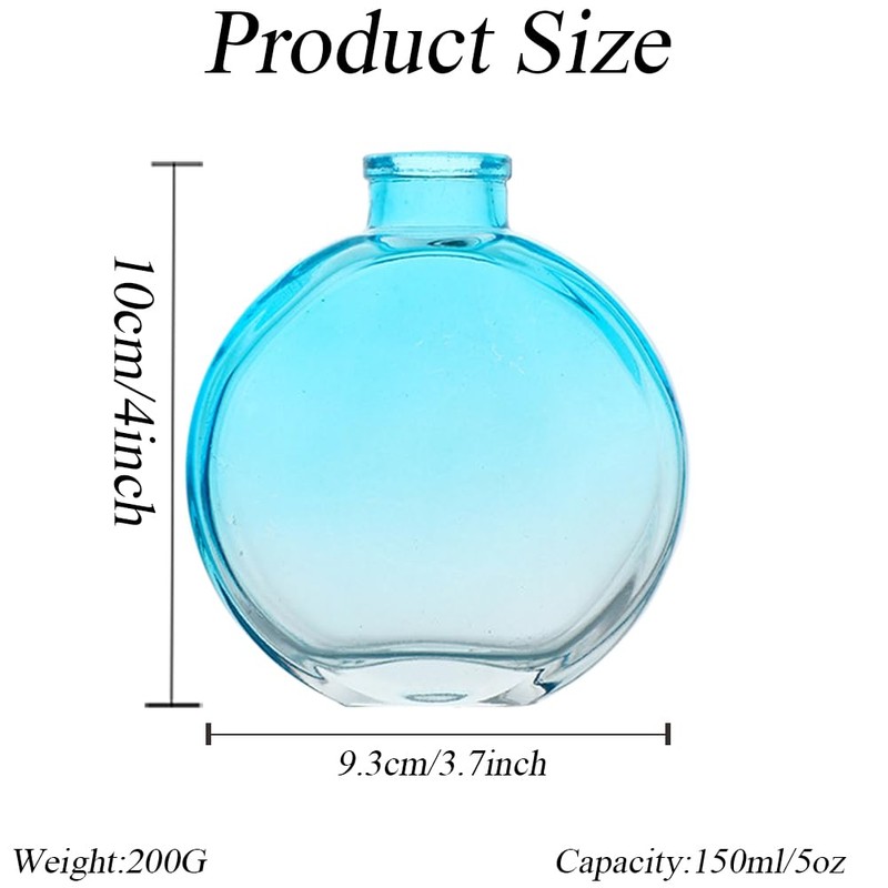 150ml/5oz Empty Blue Round Glass Diffuser Bottle Scented Reed Diffuser