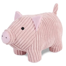 SANFERGE Cute Decorative Door Stopper for Home and Office Floor Door Stops, Fabric Animal Weighted Heavy Wall Protectors, Pink Pig