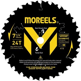 190mm Circular Saw Blade - Diamond Bore - Worm Drive Style - 24T