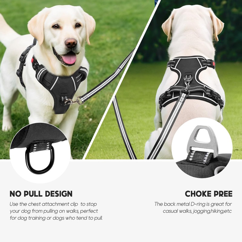 Timos Dog Harness,NO Need Go Over Dogs Head 3 Snap