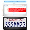 2PCS Chrome License Plate Frame, 2 Holes Silver Stainless Steel