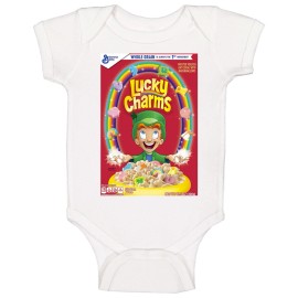 AlStyle Apparel Lucky Charms Box Greatest Cereal Of All Time Breakfast Fan Foodie Baby One Piece - 12 Months