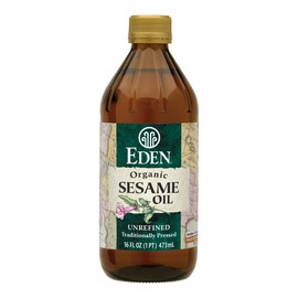 Eden Organic Sesame Oil, Unrefined, Extra Virgin, Traditionally Pressed, 16 fl oz Glass Bottle