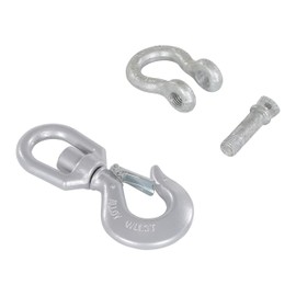 Vestil HOOK-S-6 Steel Swivel Hook with Shackle 6,000 Lb. Capacity Silver