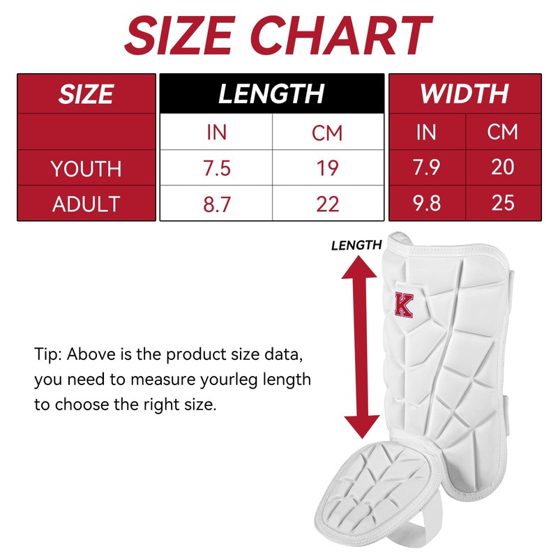 Baseball & Softball Catcher Leg Guards (White, Adult)