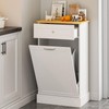 GAZHOME 10 Gallon Tilt Out Trash Cabinet, Upgrade Wooden Free