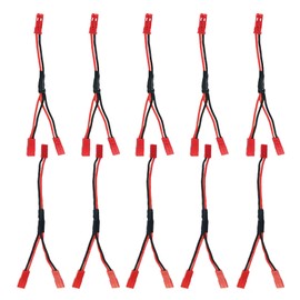 AEDIKO 10pcs JST Plug Splitter Cable 1 JST Male Female to 2 JST Female Y Parallel Cable Harness Wire Compatible with Traxxas Cooling Fan ESC Battery Motor Roof Led Lights