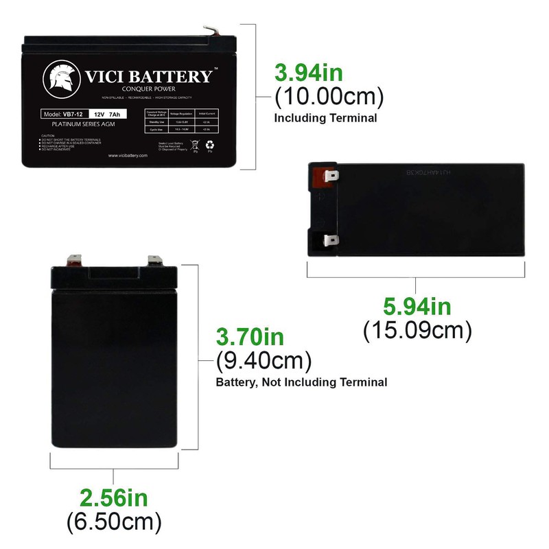 12V 7AH 2 Pack SLA Battery for Arjo Century 29181