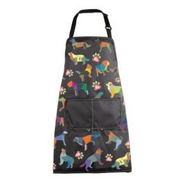 ENSIANTH Dog Grooming Apron Dog Cooking Kitchen Apron Dog Lover Gift for Groomer Waterproof Apron Colorful Dog Apron with Pocket (dog apron)