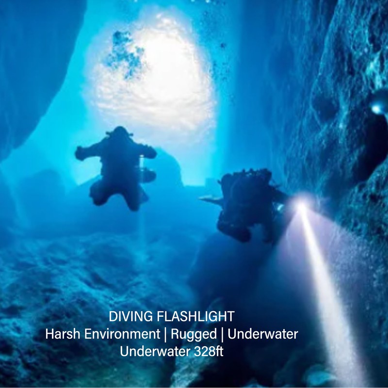 Scuba Diving Flashlight 1000LM IPX8 Waterproof Dive Light Underwater 328ft