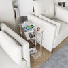 HMYHUM Acrylic Narrow Side Table with Charging Station, 7" Width,