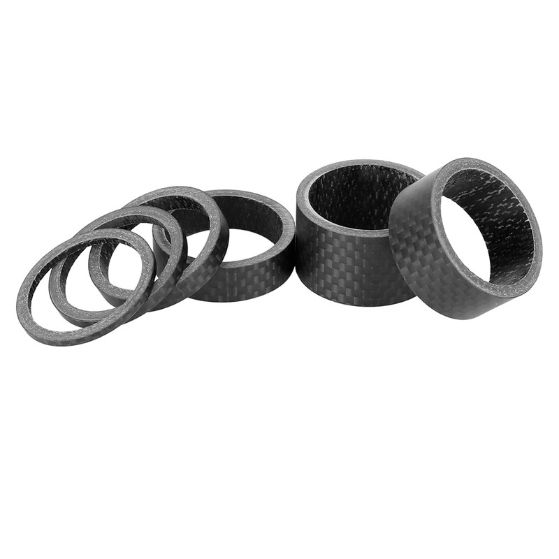 X AUTOHAUX 6pcs Headset Spacer Matte Black Carbon Fiber Handlebar